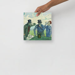 The Drinkers by Vincent Van Gogh poster on a plain backdrop in size 10x10”.