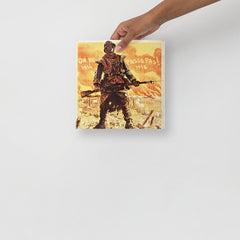 A They Shall Not Pass (On Ne Passe Pas) By Maurice Neumont poster on a plain backdrop in size 10x10”.