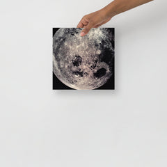 A Far Side of the Moon by Apollo 8 poster on a plain backdrop in size 10x10”.