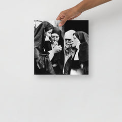 A Nuns Smoking poster on a plain backdrop in size 12x12”.