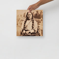 A Sitting Bull by Goff poster on a plain backdrop in size 12x12”.