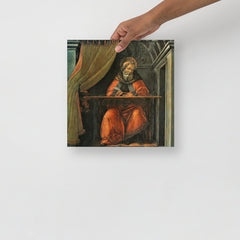 A St. Augustine in his Cell by Sandro Botticelli poster on a plain backdrop in size 12x12”.