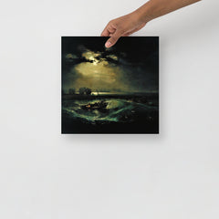 A Fishermen at Sea by William Turner poster on a plain backdrop in size 12x12”.