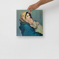The Madonna of the Street By Roberto Ferruzzi poster on a plain backdrop in size 12x12”.