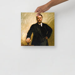 A Theodore Roosevelt by John Singer Sargent poster on a plain backdrop in size 12x12”.