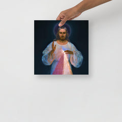 A Divine Mercy by Eugeniusz Kazimirowski poster on a plain backdrop in size 12x12”.
