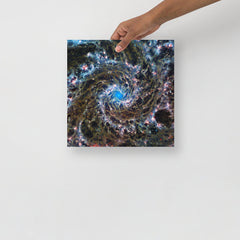 A Phantom Galaxy By James Webb Space Telescope poster on a plain backdrop in size 12x12”.