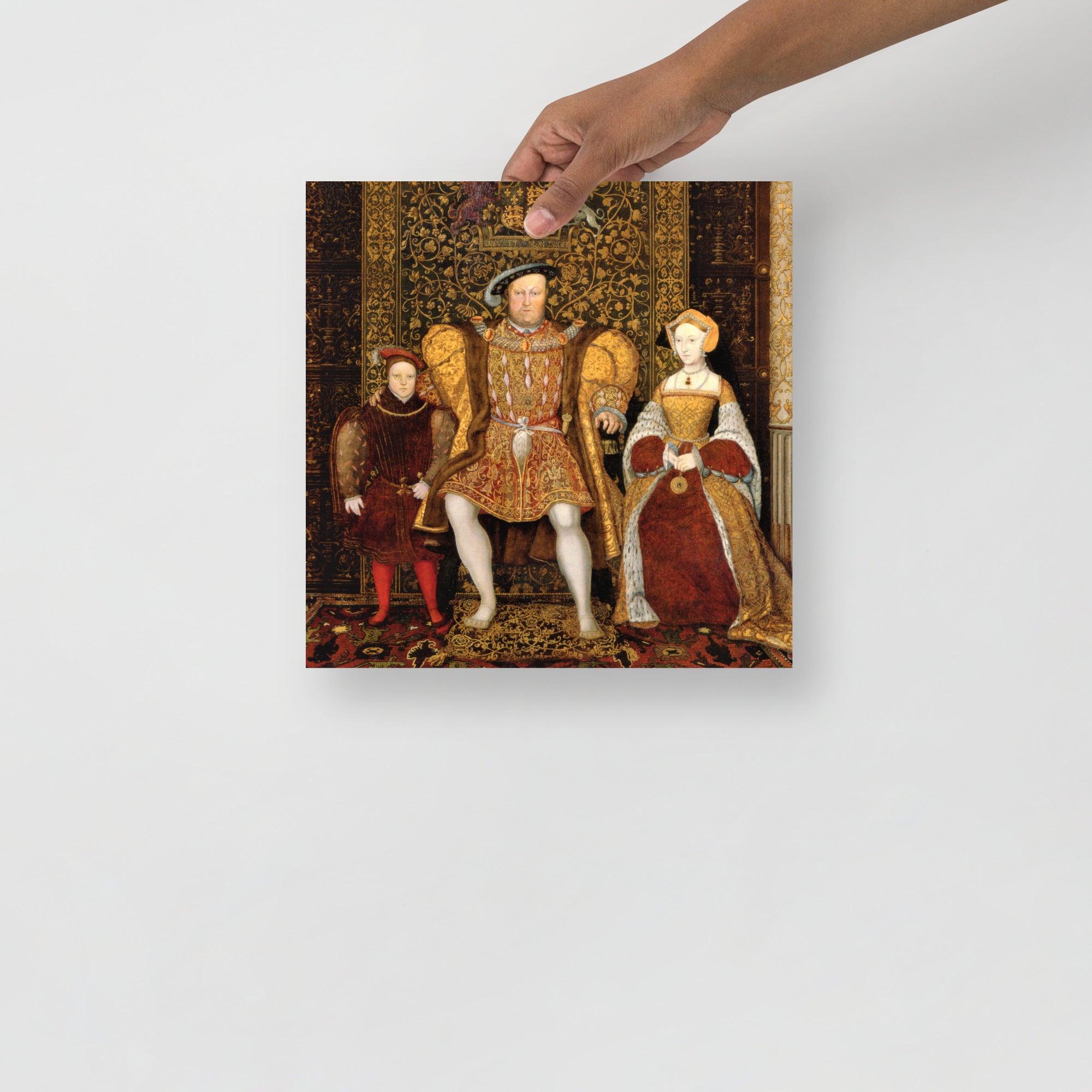 A Family of Henry VIII poster on a plain backdrop in size 12x12”.