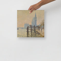 The Thames Below Water by Claude Monet poster on a plain backdrop in size 12x12”.