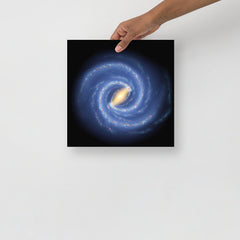 The Milky Way Galaxy poster on a plain backdrop in size 12x12”.