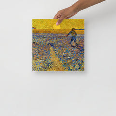 The Sower by Vincent Van Gogh poster on a plain backdrop in size12x12”.