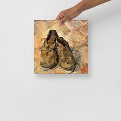 A Shoes by Vincent Van Gogh poster on a plain backdrop in size 12x12”.