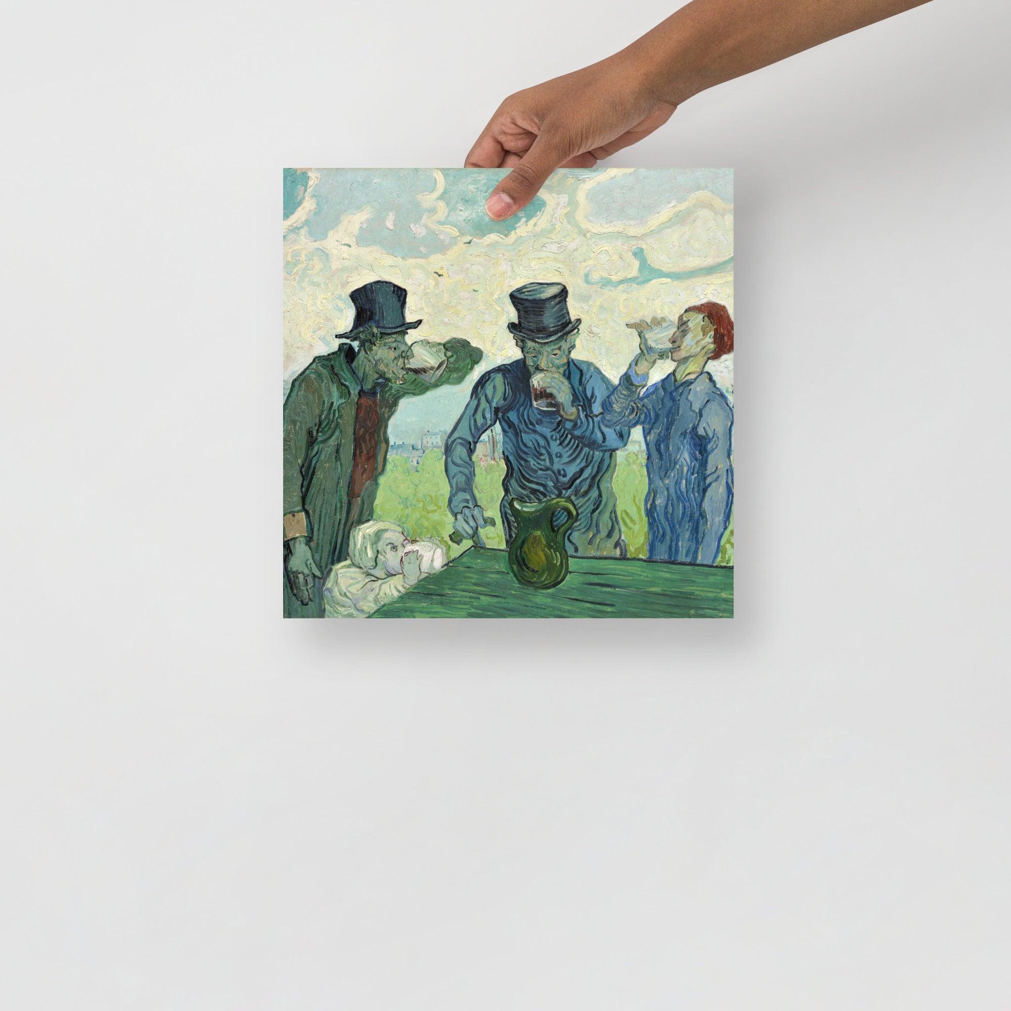 The Drinkers by Vincent Van Gogh poster on a plain backdrop in size 12x12”.