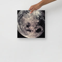 A Far Side of the Moon by Apollo 8 poster on a plain backdrop in size 12x12”.