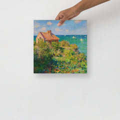 A Fisherman's Cottage at Varengeville by Claude Monet poster on a plain backdrop in size 12x12”.