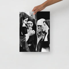 A Nuns Smoking poster on a plain backdrop in size 12x16”.