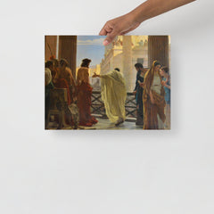 An Ecce Homo poster on a plain backdrop in size 12x16”.