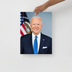 A Joe Biden Official Portrait poster on a plain backdrop in size 12x16”.