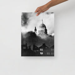 A St Paul's Survives poster on a plain backdrop in size 12x16”.
