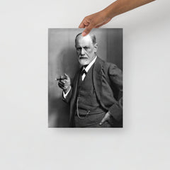 A Sigmund Freud Portrait poster on a plain backdrop in size 12x16”.