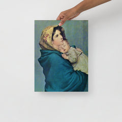 The Madonna of the Street By Roberto Ferruzzi poster on a plain backdrop in size 12x16”.