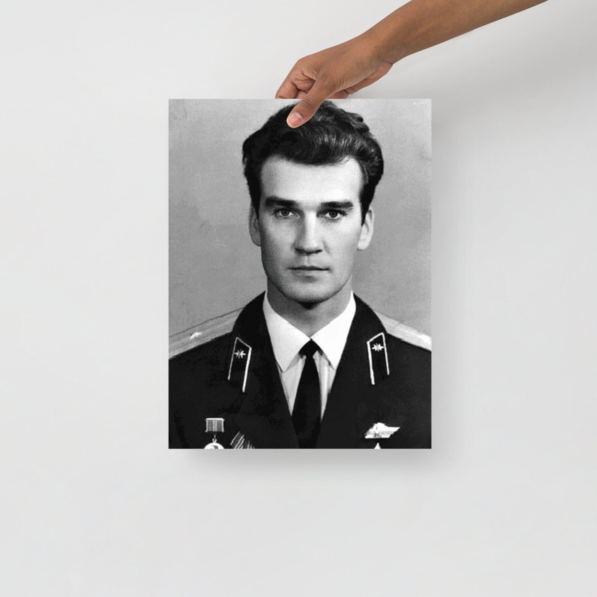 A Stanislav Petrov poster on a plain backdrop in size 12x16”.