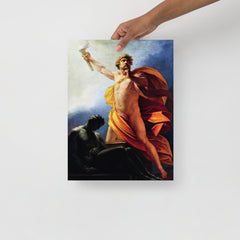 A Prometheus Brings Fire to Mankind by Heinrich Fuger poster on a plain backdrop in size 12x16”.