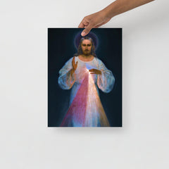 A Divine Mercy by Eugeniusz Kazimirowski poster on a plain backdrop in size 12x16”.