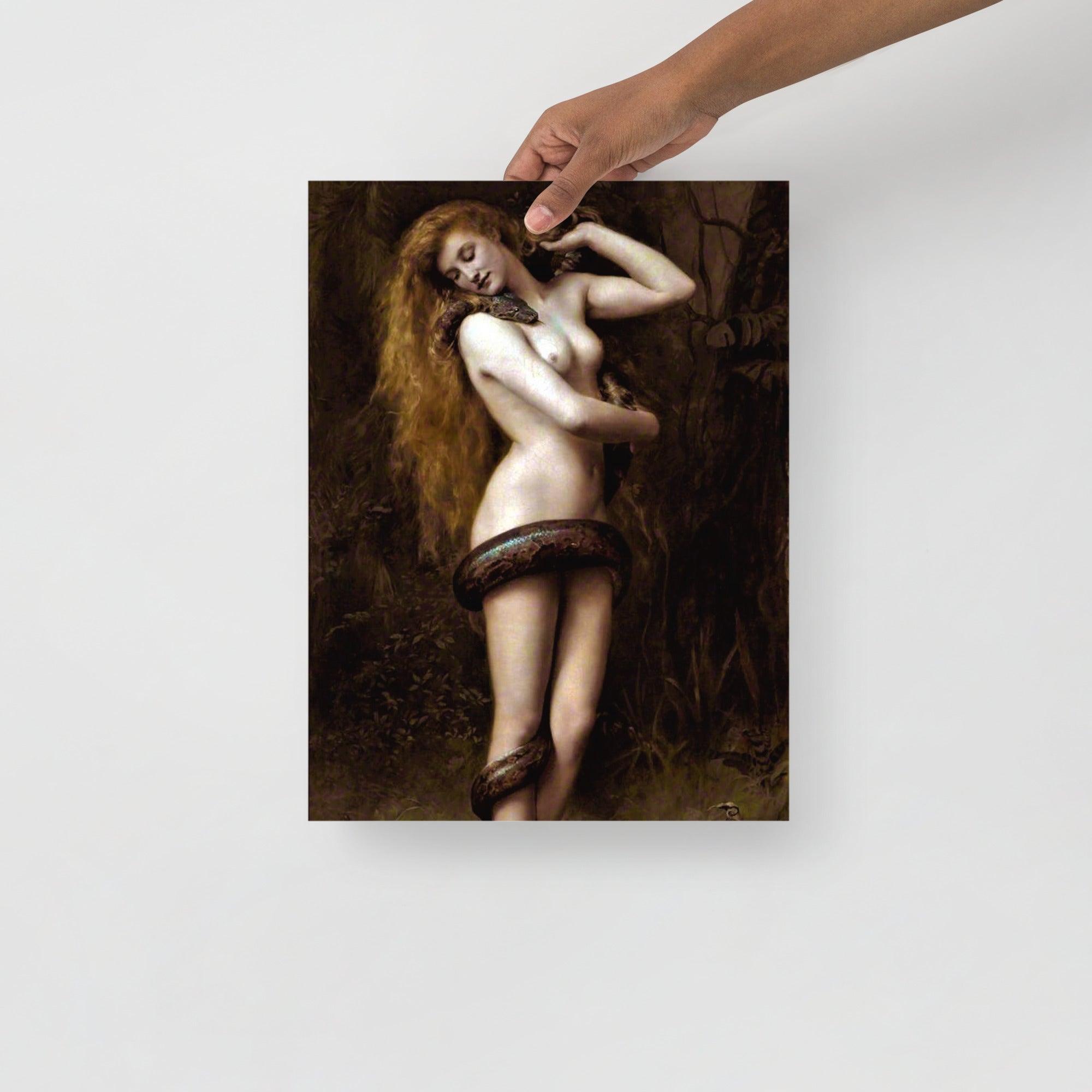 A Lilith by John Collier poster on a plain backdrop in size 12x16”.