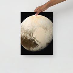 A Pluto poster on a plain backdrop in size 12x16”.