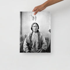 A Sitting Bull Portrait poster on a plain backdrop in size 12x16”.