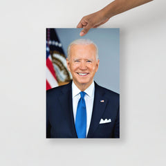 A Joe Biden Official Portrait poster on a plain backdrop in size 12x18”.
