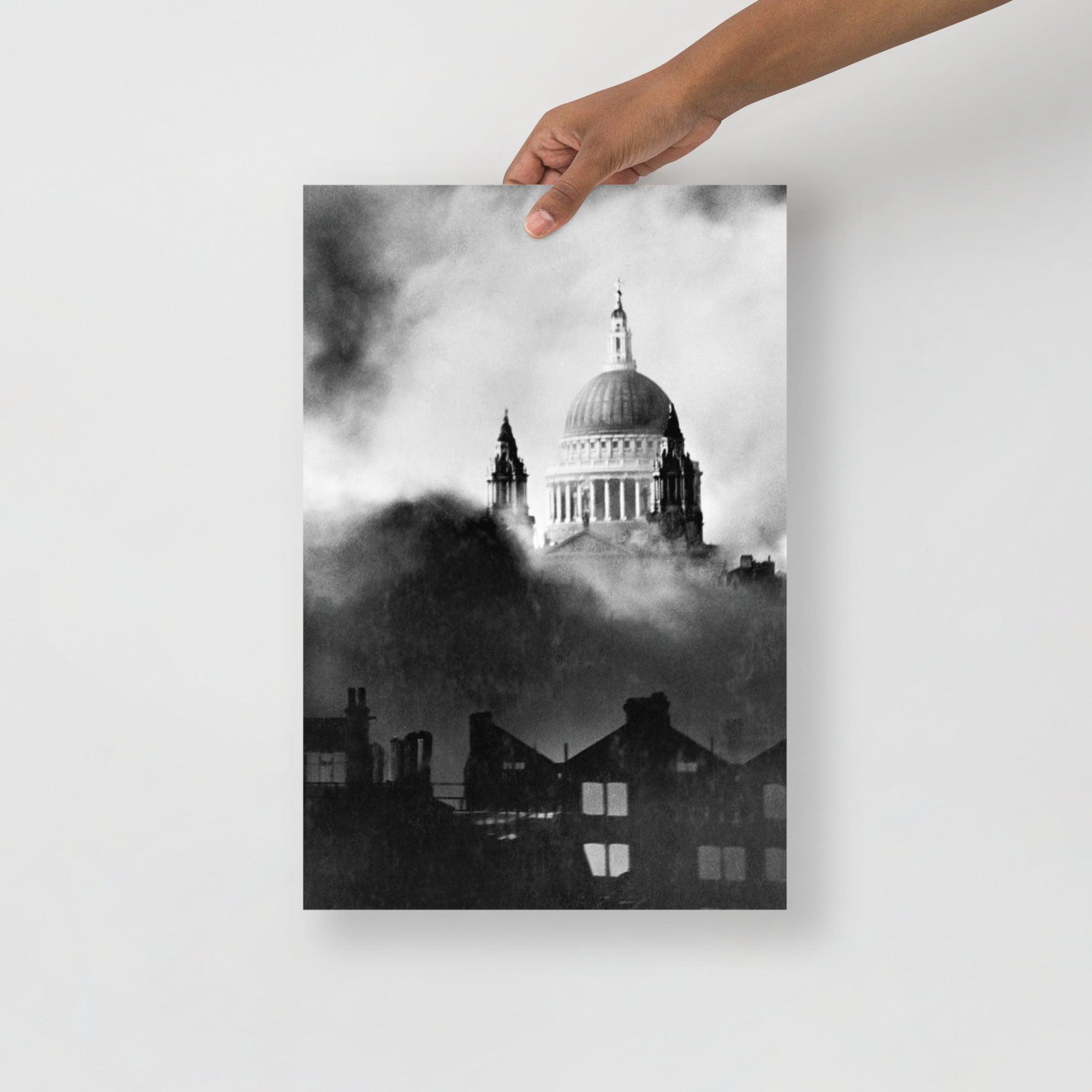 A St Paul's Survives poster on a plain backdrop in size 12x18”.