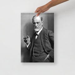 A Sigmund Freud Portrait poster on a plain backdrop in size 12x18”.