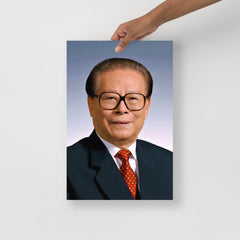 A Jiang Zemin Official Portrait poster on a plain backdrop in size 12x18”.