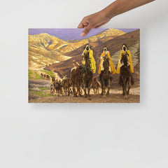 A Journey of the Magi by James Tissot poster on a plain backdrop in size 12x18”.