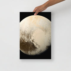 A Pluto poster on a plain backdrop in size 12x18”.