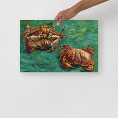 A Two Crabs By Vincent Van Gogh poster on a plain backdrop in size 12x18”.