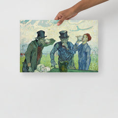 The Drinkers by Vincent Van Gogh poster on a plain backdrop in size 12x18”.