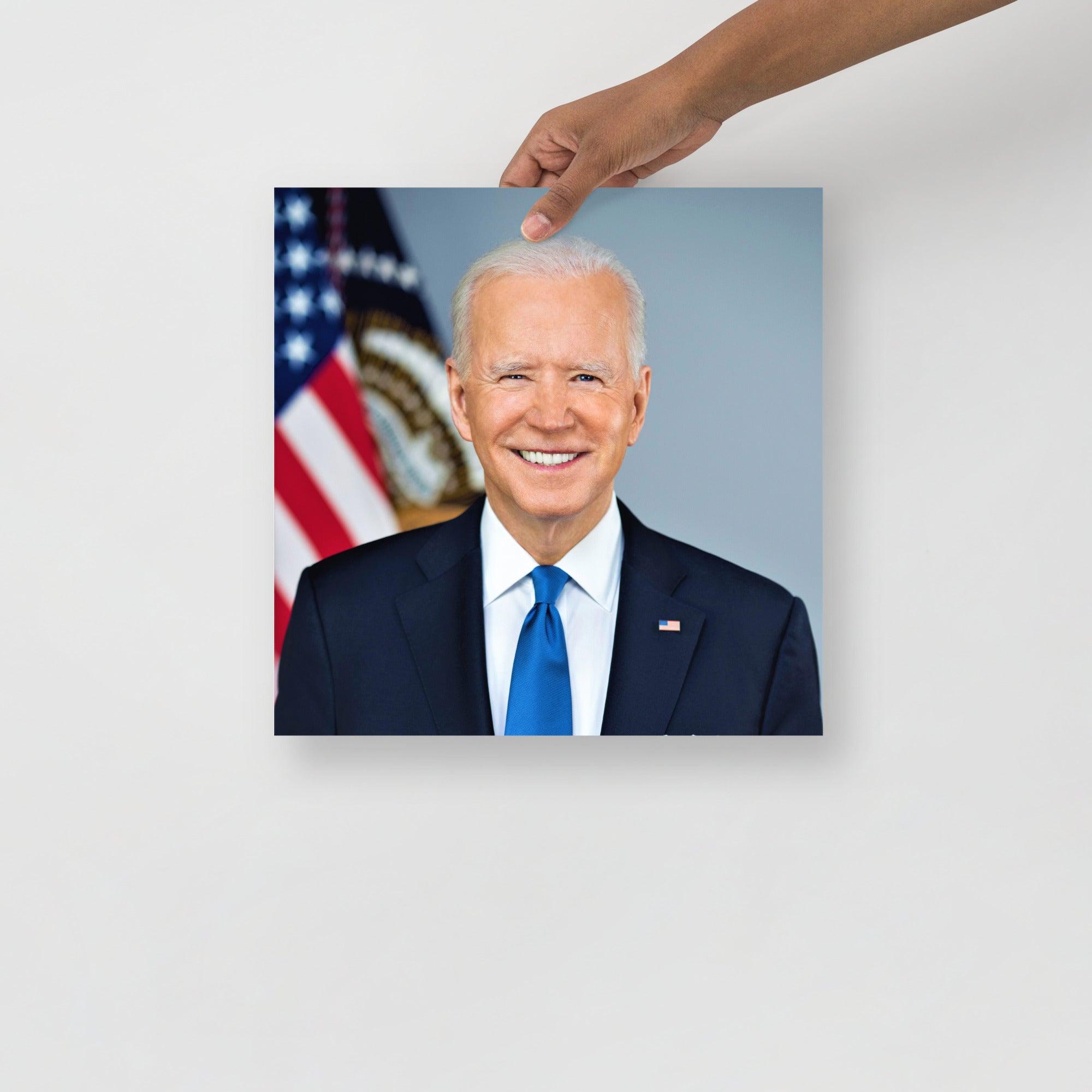 A Joe Biden Official Portrait poster on a plain backdrop in size 14x14”.
