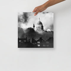 A St Paul's Survives poster on a plain backdrop in size 14x14”.