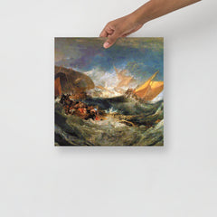 The Shipwreck by J. M. W. Turner poster on a plain backdrop in size 14x14”.