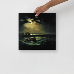 A Fishermen at Sea by William Turner poster on a plain backdrop in size 14x14”.