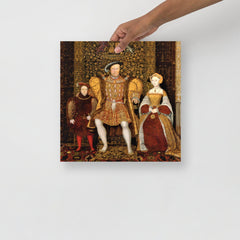 A Family of Henry VIII poster on a plain backdrop in size 14x14”.