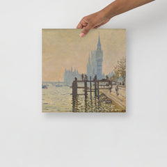 The Thames Below Water by Claude Monet poster on a plain backdrop in size 14x14”.