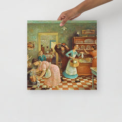 A Thanksgiving by Doris Lee poster on a plain backdrop in size 16x16”.