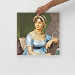 A Jane Austen poster on a plain backdrop in size 16x16”.