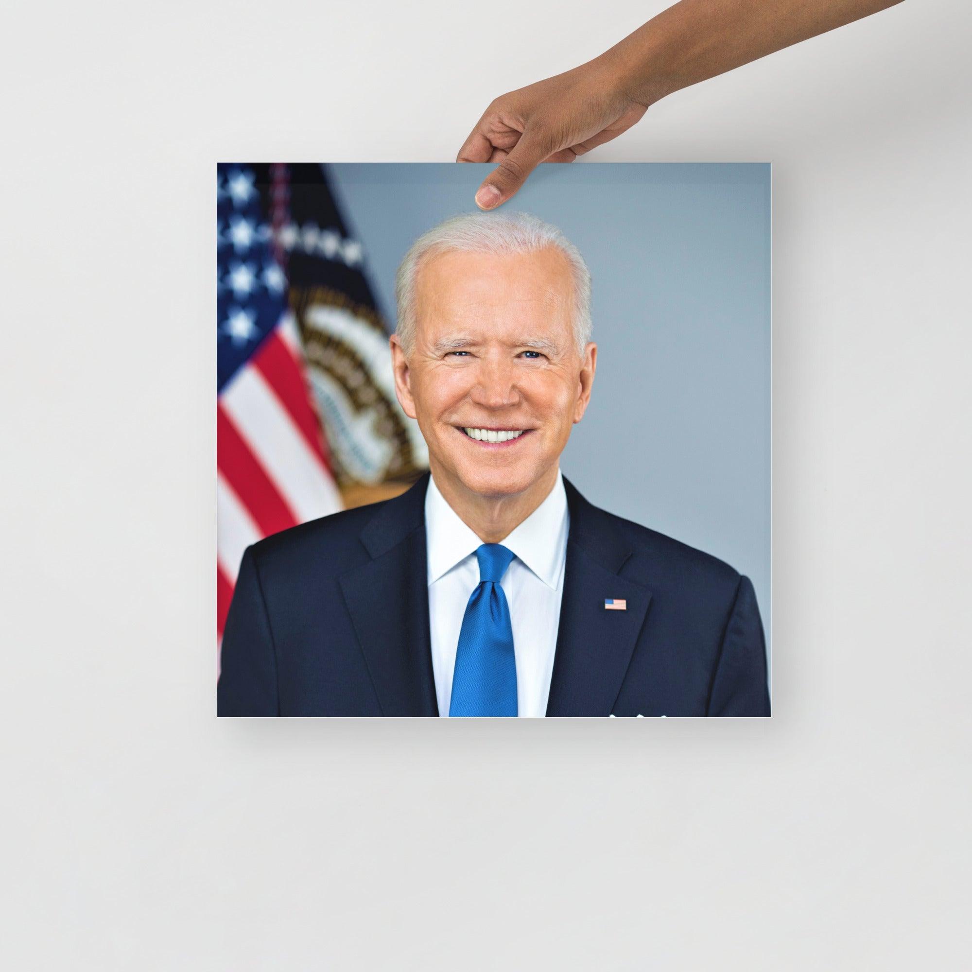 A Joe Biden Official Portrait poster on a plain backdrop in size 16x16”.