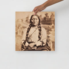 A Sitting Bull by Goff poster on a plain backdrop in size 16x16”.
