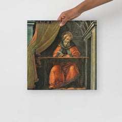 A St. Augustine in his Cell by Sandro Botticelli poster on a plain backdrop in size 16x16”.